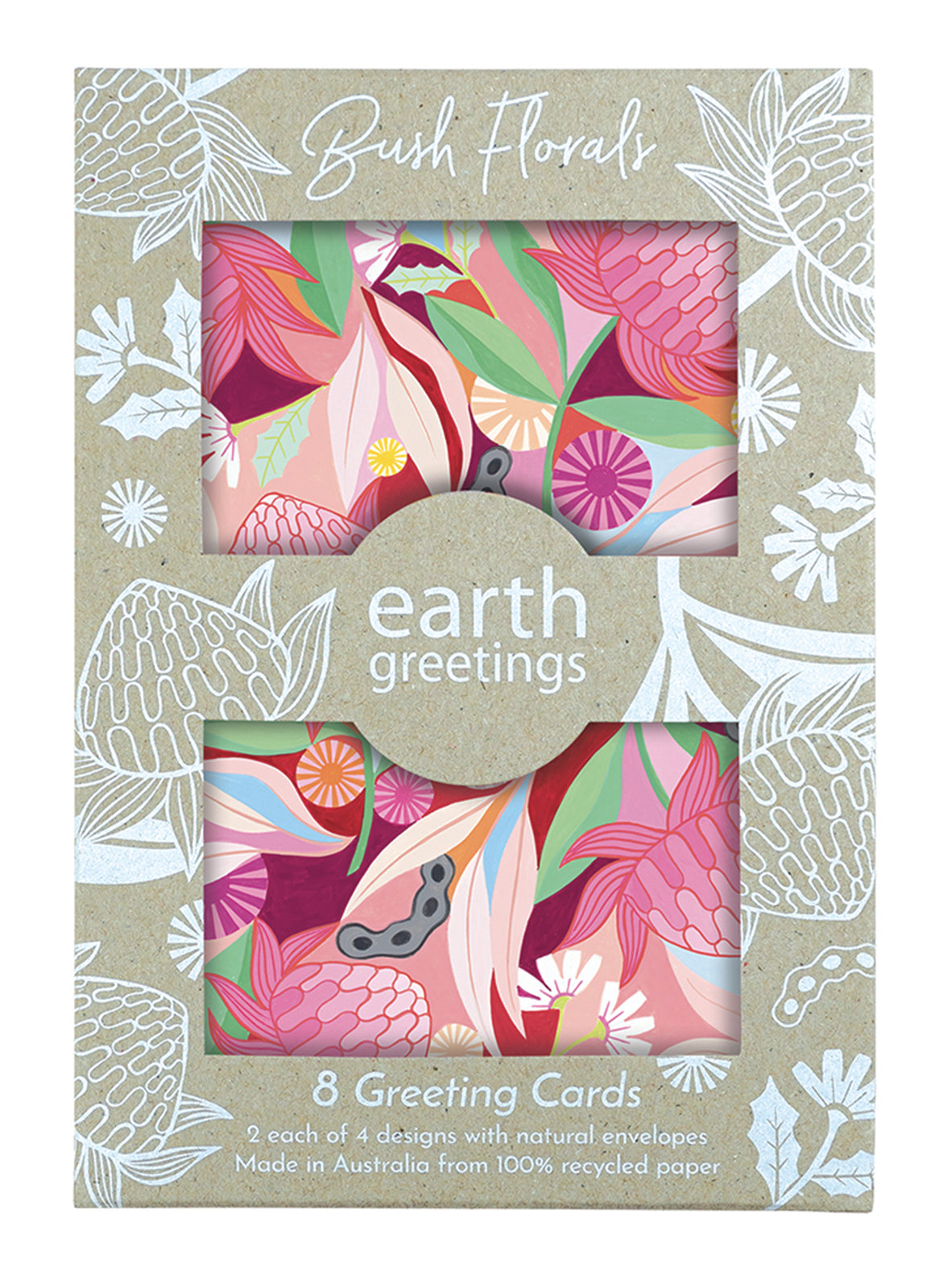 Bush Florals Assorted Greeting Cards - 8 Pack