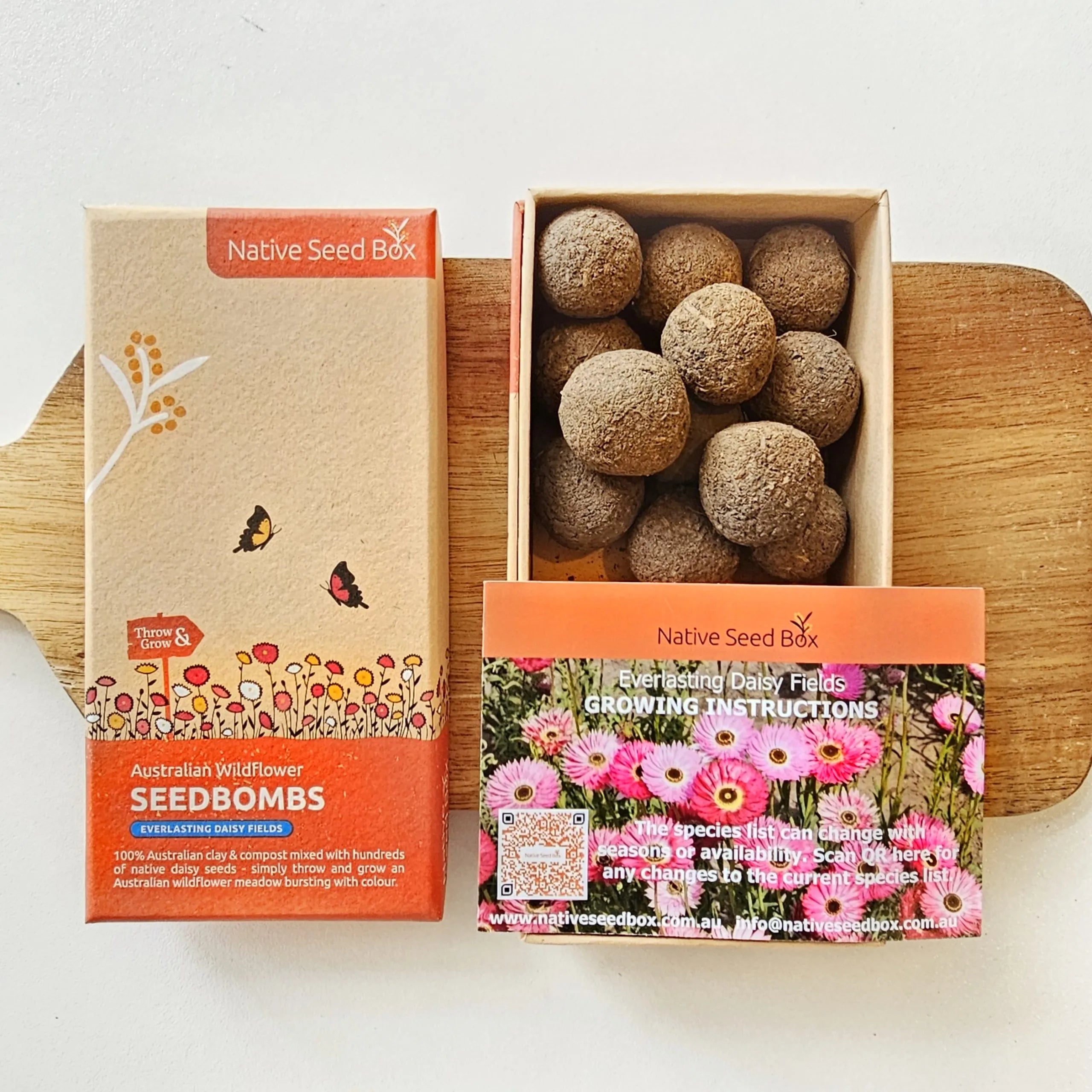 Everlasting Daisy Fields Seed Bombs in packaging