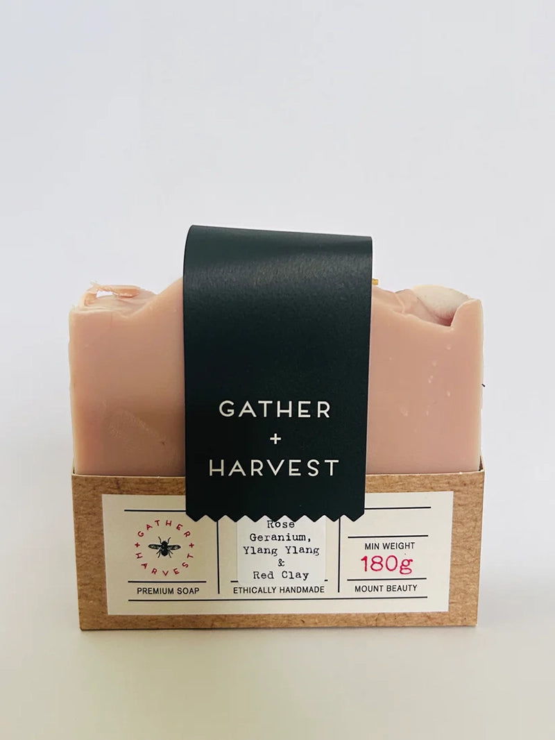 Rose Geranium, Ylang Ylang & Australian Red Clay Natural Handmade Soap