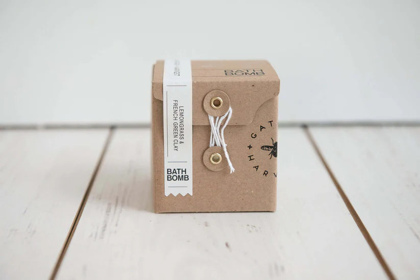 Natural Vegan Bath Bomb - Lemongrass & French Green Clay