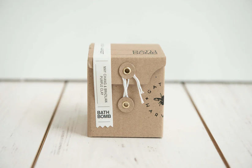 Natural Vegan Bath Bomb - May Chang & Brazilian Purple Clay