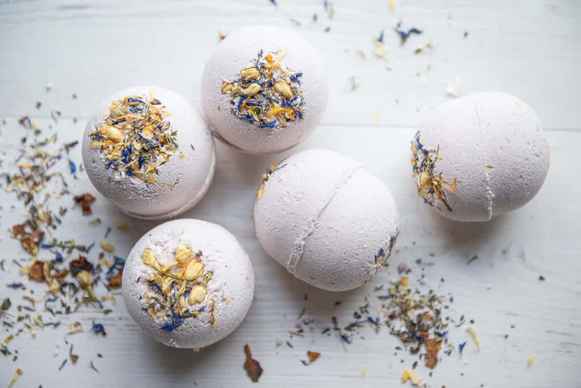 Natural Vegan Bath Bomb - May Chang & Brazilian Purple Clay