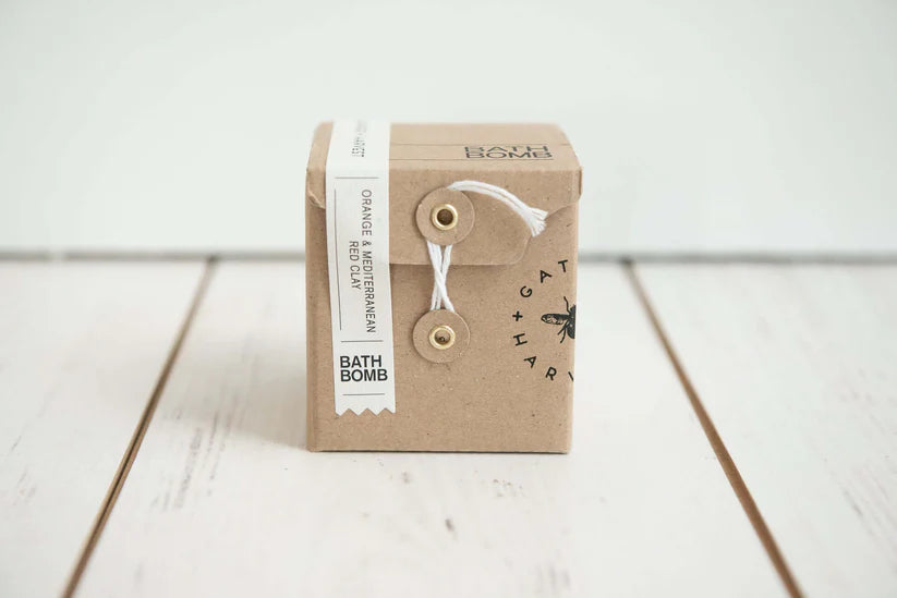 Natural Vegan Bath Bomb - Orange & Mediterranean Red Clay Bath Bomb