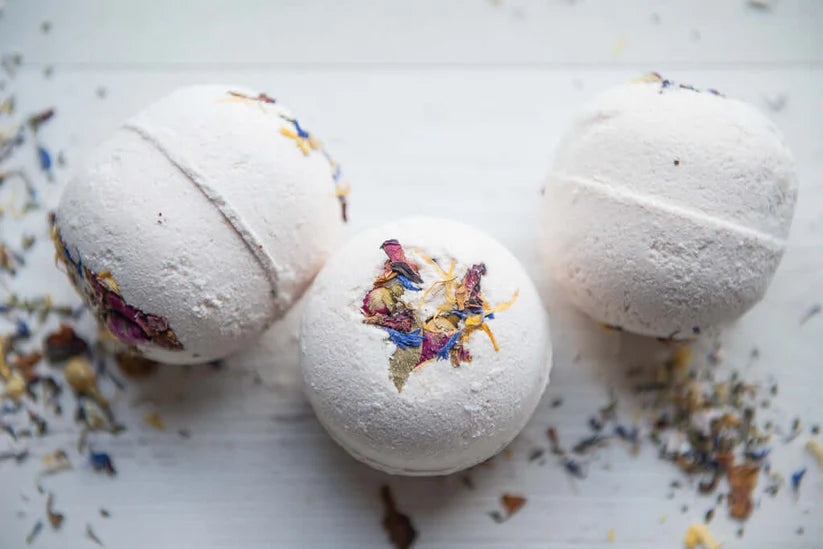 Natural Vegan Bath Bomb - Rose Geranium & French Pink Clay
