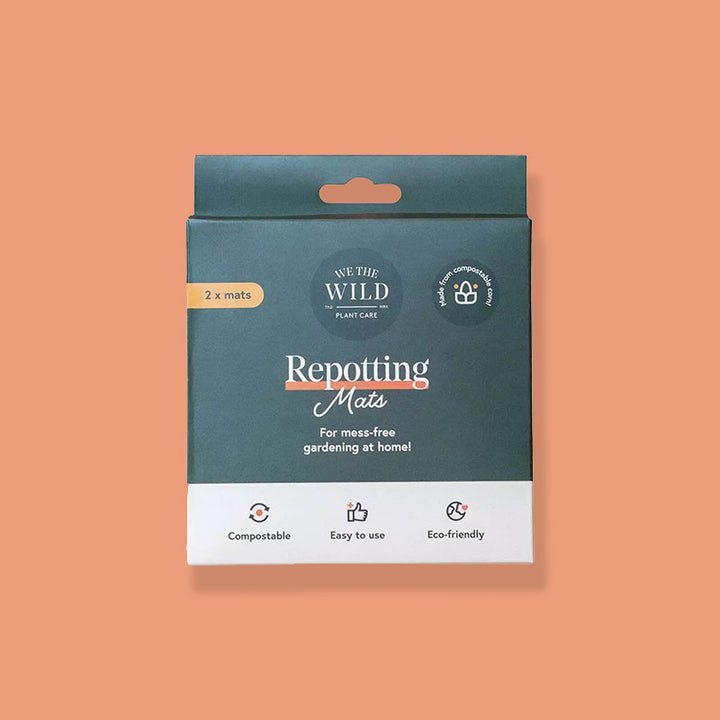 Compostable repotting mats for indoor and outdoor plant repotting